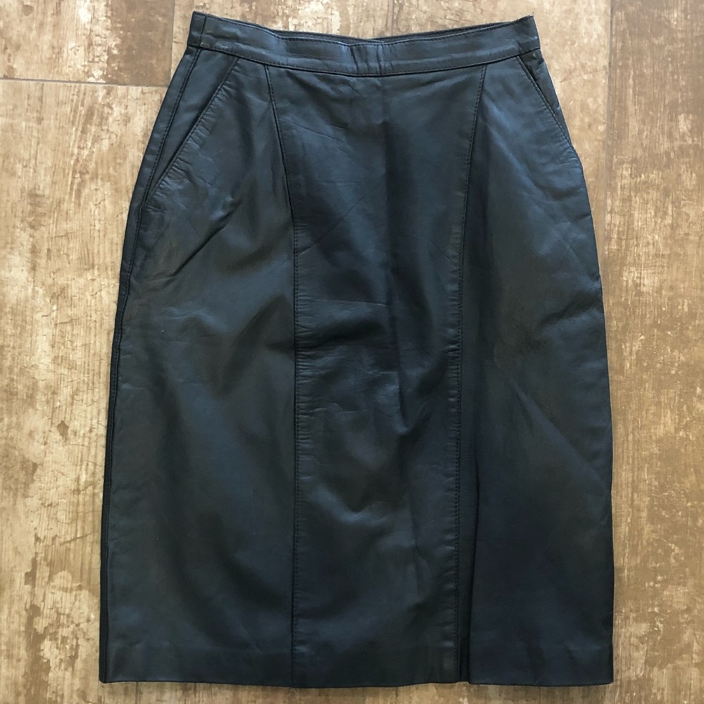 Leather pencil skirt